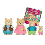 Li'l Woodzeez - Whiskerelli Cat Family - Ensemble de Jouets 5 pièces avec Figurines d'animaux Miniatures et Livre d'histoires - Jouets et Accessoires pour Animaux pour Les Enfants de 3 Ans et Plus