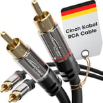 KabelDirekt – 10x 0.5m RCA/phono cable, 2× 2 Plugs, Stereo Audio Cable, Break-Proof and Flawless Sound Quality (Coaxial Cable, Subwoofer/Amp/HiFi and Home Cinema/Blu-Ray, Analogue and Digital)