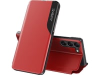 Hurtel Eco Leather View Case Etui Do Samsung Galaxy S23+ Z Klapką Podstawka Czerwone