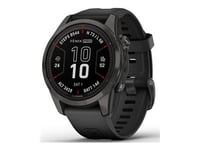 Garmin Fenix 7S Pro Sapphire - Solar Edition - 42 Mm - Carbon Gray Dlc Titanium - Sportklocka Med Band - Silikon - Svart - Handledsstorlek: 108-182 Mm - Display 1.2" - 32 Gb - Bluetooth, Ant+, Wi-Fi - 58 G