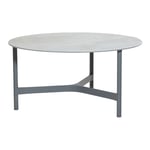 Cane-Line - Twist 90 cm Light Grey/Fossil Grey - Utendørs småbord & sidebord - byKATO - Metall/Stein