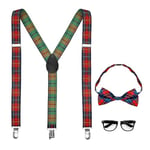 WIDMANN MILANO PARTY FASHION W 68551 – Ensemble de déguisement Nerd, bretelles, nœud papillon et lunettes, collège, écolière, carnaval, fête à thème