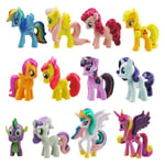 12 st My Little Pony figurer leksaker set mini enhörning modell dockor tårtdekorationer barn pojkar flickor födelsedagsfest dekoration