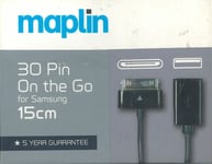 Maplin 30 Pin On The Go 15cm Cable OTG adaptor for Samsung Devices