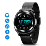 ZZJ Smart Watch, Waterproof IP68 Heart Rate Monitor Bluetooth Smartwatch Answer Call Fitness Tracker Watch for Xiaomi Smart Phone,Black