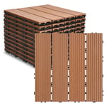 Riossad Dalle de terrasse Résistant à l'eau Revêtement de sol extérieur 30 x 30, Marron 11pcs DALLAGE