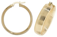 James Moore TH ER1057-25 9ct Yellow Gold 25mm Hoop Earrings Jewellery