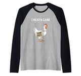 Funny Chicken Game Don't Look At The Chicken Funny Chicken Raglan Baseball Tee