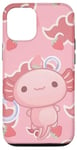 iPhone 12/12 Pro Cute Kawaii Axolotl Cat Aesthetic Pink Cloud Case