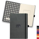 Dingbats - Carnet À Pointillés Pour Animaux Sauvages, Éléphant Gris, A5 - Carnet À Couverture Rigide - Papier Crème 100 G/m² Résistant À L'encre