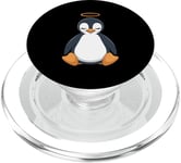 Meditative Penguin with Halo Tranquility PopSockets PopGrip for MagSafe