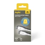 Aqiila Cablebird CS12 kabel USB C til C 60W silikon 2m hvit