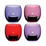 LSA Coro Tealight Holder H6.5cm Berry Assorted | Set of 4 | Hand Painted Glassware | CZ06