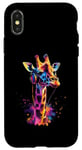 iPhone X/XS Colorful Artistic Giraffe Headphones Safari Animal Case