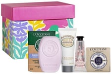 Kosmetiikkasetti L'Occitane Doux Gift Set: kiinteä shampoo, 60 g + käsivoide, 10 ml + vartalovoide, 20 ml + saippua, 50 g