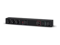 Cyberpower Maintenance Bypass Pdu Mbp20hvde3a - Kraftdistributionsenhet (Kan Monteras I Rack) - Ac 200-240 V - Ingång: 2 X Iec 60320 C20 - Utgångskontakter: 4 (Iec 60320 C19, 3 X Cee 7/7) - 1U - Svart