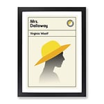 Book Cover Mrs Dalloway Virginia Wolf Modern Framed Wall Art Print, Ready to Hang Picture for Living Room Bedroom Home Office Décor, Black A4 (34 x 25 cm)