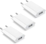 3-Pack Chargeur Usb Rapide Pour Apple Iphone 14/13/12/11 Pro Max/Xr/Xs/X/8/7/6/5/Se,Ipad,Xiaomi,Samsung, Prise Chargeur Iphone Usb 5v 1a Prise Usb Secteur Adaptateur Usb Chargeur Telephone C.[F2479]