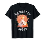 Namastay Sober Fox NA AA Alcoholics Anonymous Mediation T-Shirt