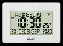 Radio Controlled Large LCD Wall Clock for DEMENTIA & ALZHEIMER SUFFERERS