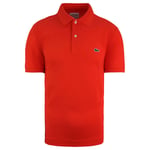 Lacoste Classic Fit Mens Orange Polo Shirt Cotton - Size X-Small