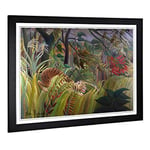 Big Box Art Framed Print of Henri Rousseau Surprise Design | Wall Art Picture | Home Decor for Kitchen, Living, Dining Room, Bedroom, Hallway, Office, Black, A2 / 24.5x18 Inch / 62x45cm