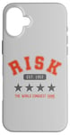 Coque pour iPhone 16 Plus Risk The World Conquest Game Est. 1957 Retro Logo