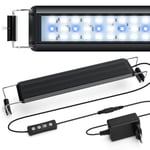 Nobleza Éclairage Aquarium, LED Aquarium avec Minuterie, Lampe de Jardin avec 3 Couleurs, Lampe pour Plantes d’Aquarium d'eau avec 10 Niveaux de Luminosité Réglable de 30-50cm, 8W