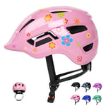 XJD Casque de vélo Enfant garçon, Casque Enfant réglable 48-56 cm, Casque de Skateboard pour Filles et garçons de 2 à 8 Ans ce certifié, Casque vélo Scooter bébé (Les Fleurs Roses, S)