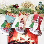 Lot de 3 Chaussette de Noel, Petit Chaussettes de Noël à Suspendre Jute Cheminée Personnalisé Mini Bas de Noël, Mini Sac Cadeau Chaussette de Noël