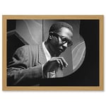 Artery8 Thelonious Monk Playing Black & White Jazz Legend A4 Artwork Framed Wall Art Print