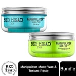 TIGI Bed Head Manipulator Hair Texture Paste57g & Hair Wax56.7g for Strong Hold