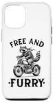 Coque pour iPhone 13 Free And Furry Racoon Moto Rider Biker Raton laveur