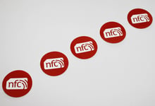 10 Quality Red PET NFC NXP NTAG213 30mm Tag Sticker Samsung Nokia Sony LG HTC