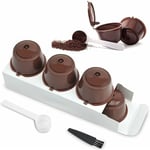 Capsules de Café Rechargeables pour Combinaison Café Filtre Tasse Porte Capsules Capsule Filtre de Café pour les Machines paquet de 3 avec 1 Cuillere