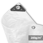 NOOR Bâche de Couverture Super - 200g/m² - 8x10 m - Blanc - Bâche Tout Usage pour Protection Contre Les intempéries - Idéale pour Le Jardin - stabilisée UV, enduite des Deux côtés, imperméable