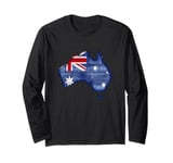 Australia Down Under Wooden Australian Flag Map Gift Long Sleeve T-Shirt