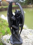 HF1270  FIGURINE STATUETTE DIABLE LUCIFER DEMON  NOIR  SATAN CRANE  NECRONOMICON