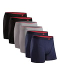 DANISH ENDURANCE Men's Bamboo Boxers Soft, Comfortable, Breathable Underwear, Tagless, With or without fly, 6 Pack, Medium Multicolor (2X Black, 2X Grey, 2X Navy Blue)