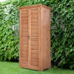 Armoire en bois de rangement pour jardin 87x45x160cm 2 portes Mallard