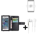 Wallet Case Cover for Samsung Galaxy S23+ + headphones black screen protector