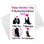 Personalised Valentines Day Card For Her Valentines Card For Girlfriend Envelope