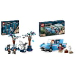 LEGO Harry Potter La Forêt Interdite : Les Créatures Magiques, Jouet Fantastique pour Enfants & Harry Potter La Ford Anglia Volante, Set Fantastique pour Enfants, 2 Minifigurines