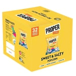 Proper Corn Popcorn Sweet & Salty Crisp Vegan Snacks Pack 32 x 14g BBE 24.02.25