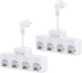 Multiprise Electrique Avec Usb, Prise Multiple 4 Voies Avec Interrupteurs, 8 En 1 Multiprise Avec 3 Ports Usb Et 1 Port Type C, 250V 4000W/16A Multiprise Parasurtenseurs Pour La Maison Le Bureau