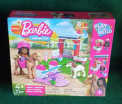 NEW! MEGA ~ BARBIE BUILDING SETS ~ HORSE JUMPING PLAYSET & ACCESSORIES ~ AGE 4+