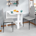 Table console pliable edi 2-4 personnes bois blanc 103 x 76 cm