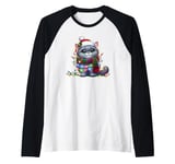 Christmas Hat British Shorthair Raglan Baseball Tee