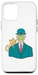 iPhone 13 Funny Cat Playing with Green Apple Surreal Art Parody Case