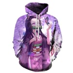 Vuxna Demon Slayer Anime Hoodie Kamado Nezuko Toppar Huvtröja Sweatshirt Presenter S